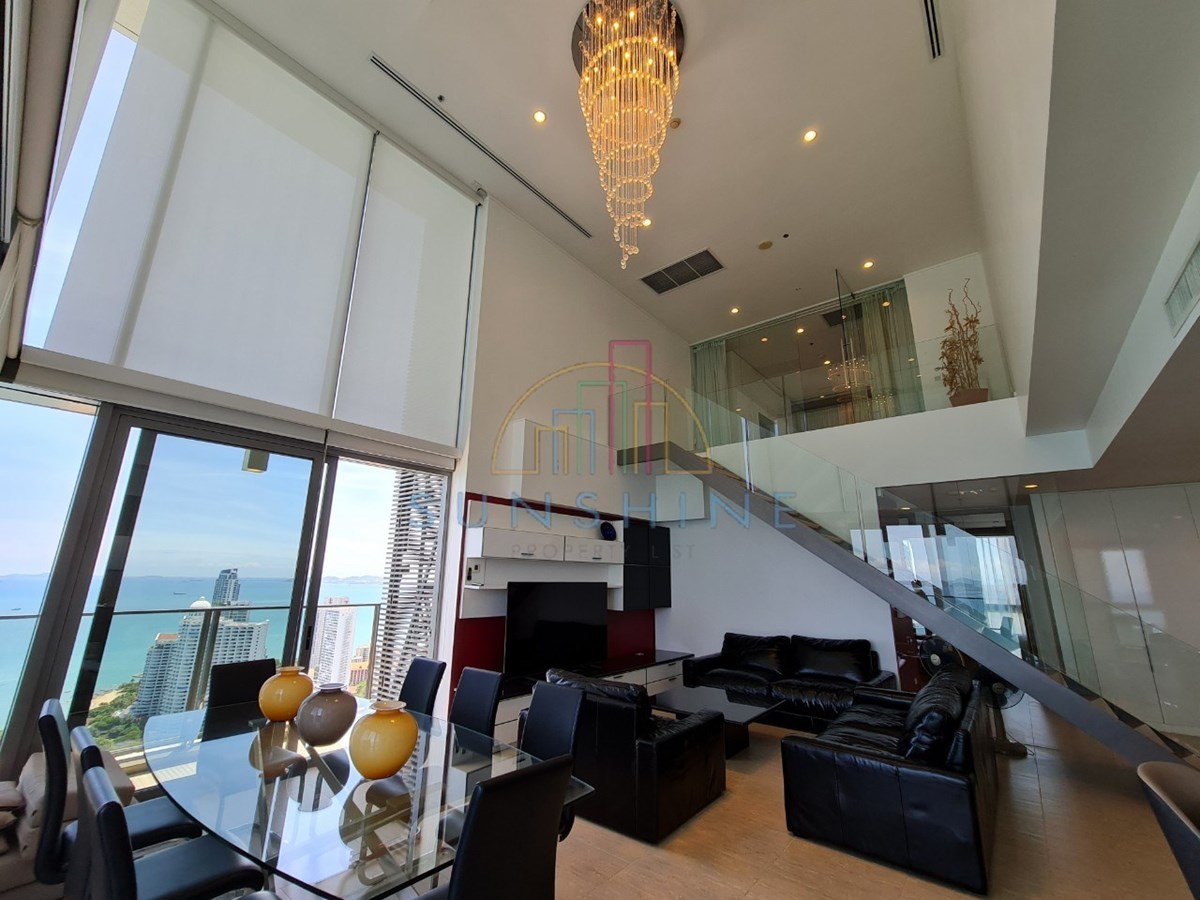 Beachfront luxury duplex 3 bedroom condo for rent in Wongamat Naklua, Pattaya - Condominium -  - 